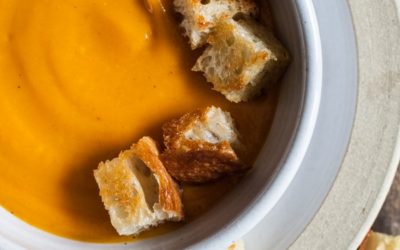 Winter warmer Roasted Red Pepper and Sweet Potato Soup!